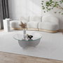 Hanah Home Lily - Mesa de centro blanca con cristal templado